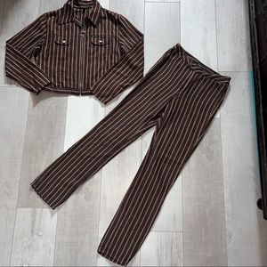 Guess? Jeans vintage circa 1992 Size 27/M Pinstripe Jacket(M) and Pant(27) Set